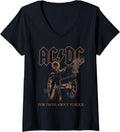 Womens AC DC For Those About To Rock Angus Photo by Michael Putland V-Neck Apparel | Premium Quality