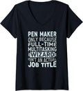 Womens Wizard Job Title Quote - Funny Pen Maker V-Neck Apparel | Premium Quality | Comfort Daily Wear
