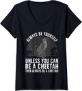 Womens Funny Cheetah Design For Men Women Boys Girls Cheetah Lover V Neck Apparel Comfort Fit Gift Ready