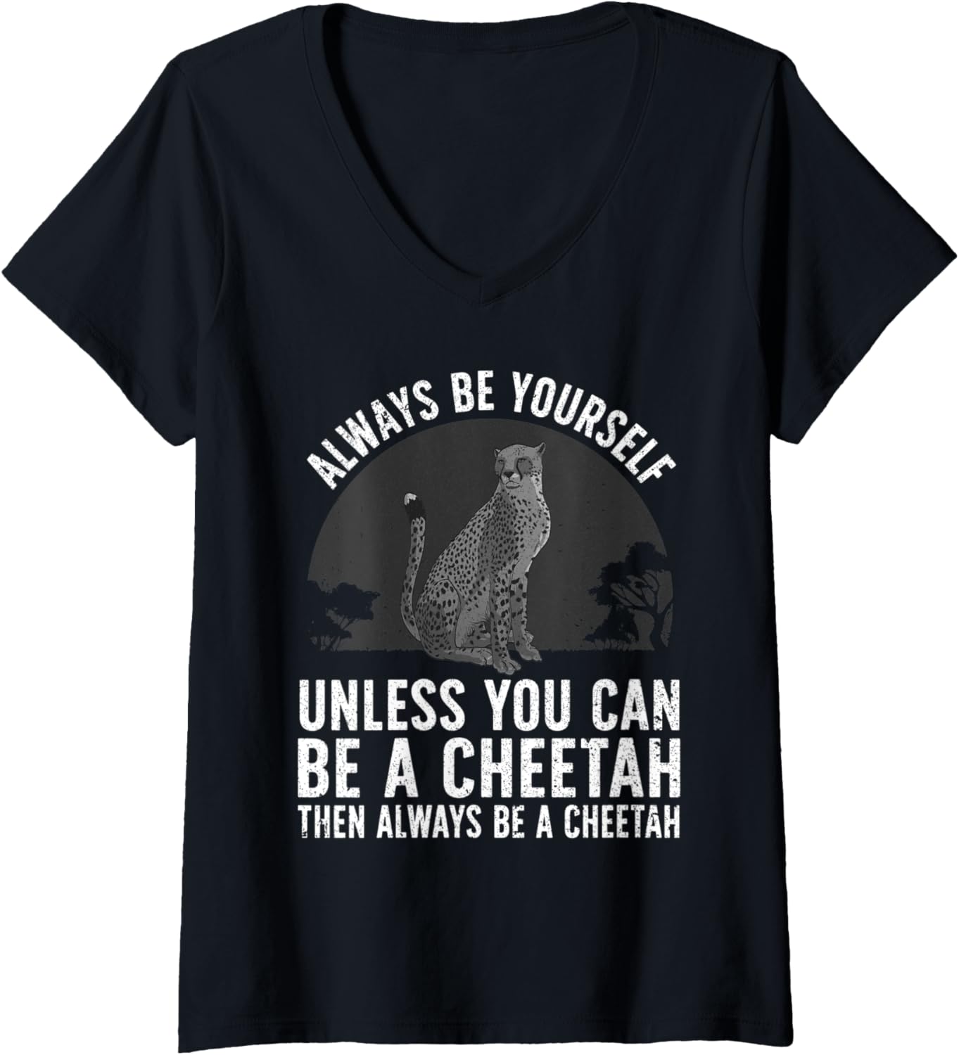 Womens Funny Cheetah Design For Men Women Boys Girls Cheetah Lover V Neck Apparel Comfort Fit Gift Ready