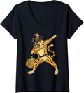 Womens Dabbing Pilgrim Cheetah Kids Boys Thanksgiving Cheetah V Neck Apparel High Search Demand Best Seller Look