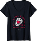 Womens A Girl Who Loves Michael Pineda Minnesota MLBPA V-Neck Apparel | Viral Streetwear Style
