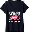 Womens Funny Cheetah Design For Women Girls Kids Youth Zookeepers V Neck Apparel Viral TikTok Find US Top Pick
