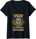 Womens Cheetahs Are Awesome Funny Cheetah Mom Dad V Neck Apparel Comfort Fit Fan Favorite