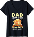 Womens Dad Makes The Best Pancakes - Pancake Maker V-Neck Apparel | US Viral Style | Must-Have Style