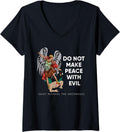 Womens Do Not Make Peace With Bad Saint Michael V-Neck Apparel | Trending 2025