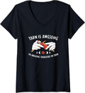 Womens Yarn is Awesome I'm Awesome Therefore I'm Yarn Knitting V-Neck Yarn Supply | Premium Quality | Perfect for Cra...