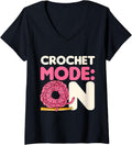 Womens Crochet Mode ON - Yarn Lover V-Neck Yarn Supply | High Search Volume | Perfect for Crafters