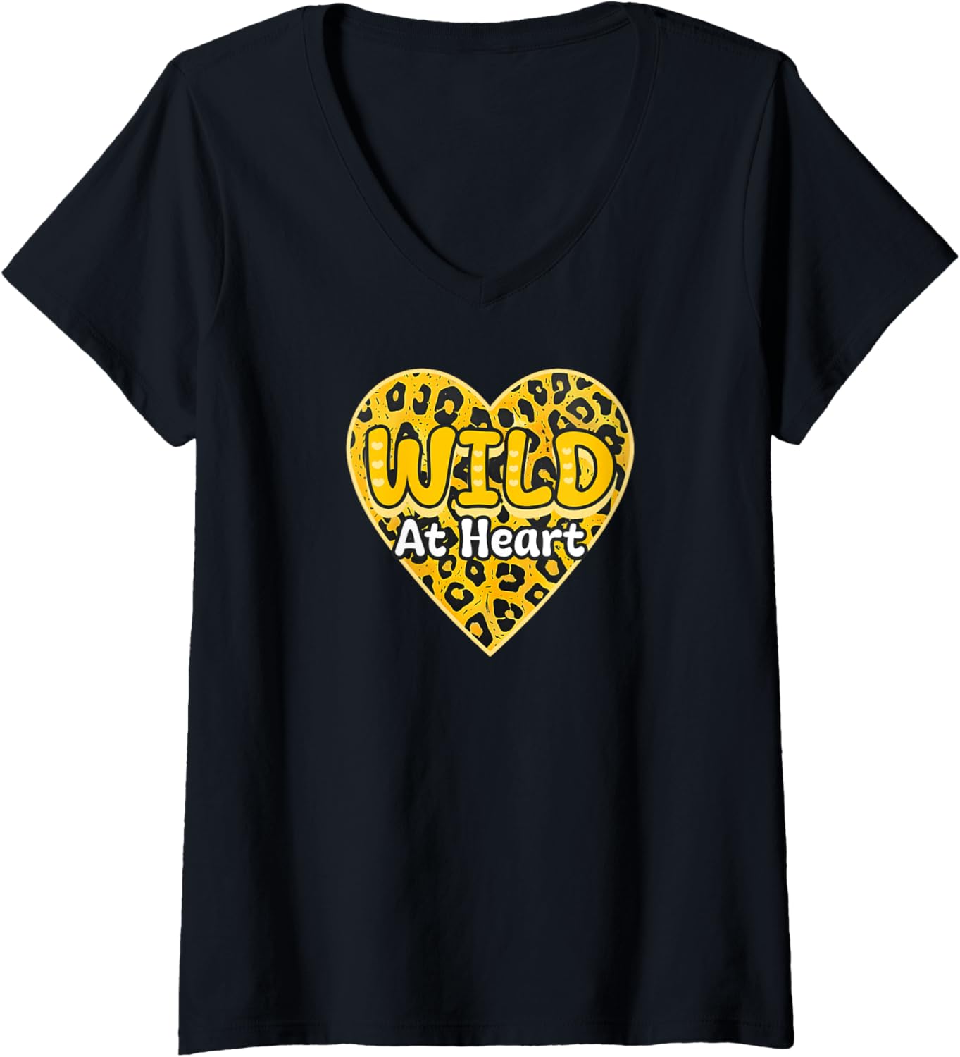 Womens Cheetah Print Wild At Heart V Neck Apparel Comfort Fit Fan Favorite