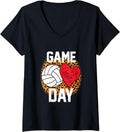 Womens Funny Volleyball Game Day Leopard Cheetah Print Volleyball V Neck Apparel High Search Demand Gift Ready