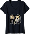 Womens Cute LOVEY Women s Leopard Cheetah Print Heart Grandmother V Neck Apparel Comfort Fit Hot Right Now