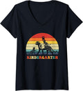 Womens Funny Cheetah Kindergarten Back to School Teacher Student V Neck Apparel Comfort Fit Hot Right Now