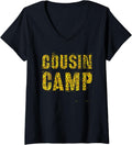 Womens COUSIN CAMP Leopard Print Funny Nana Dada Reeducation Gramps V Neck Apparel High Search Demand Gift Ready