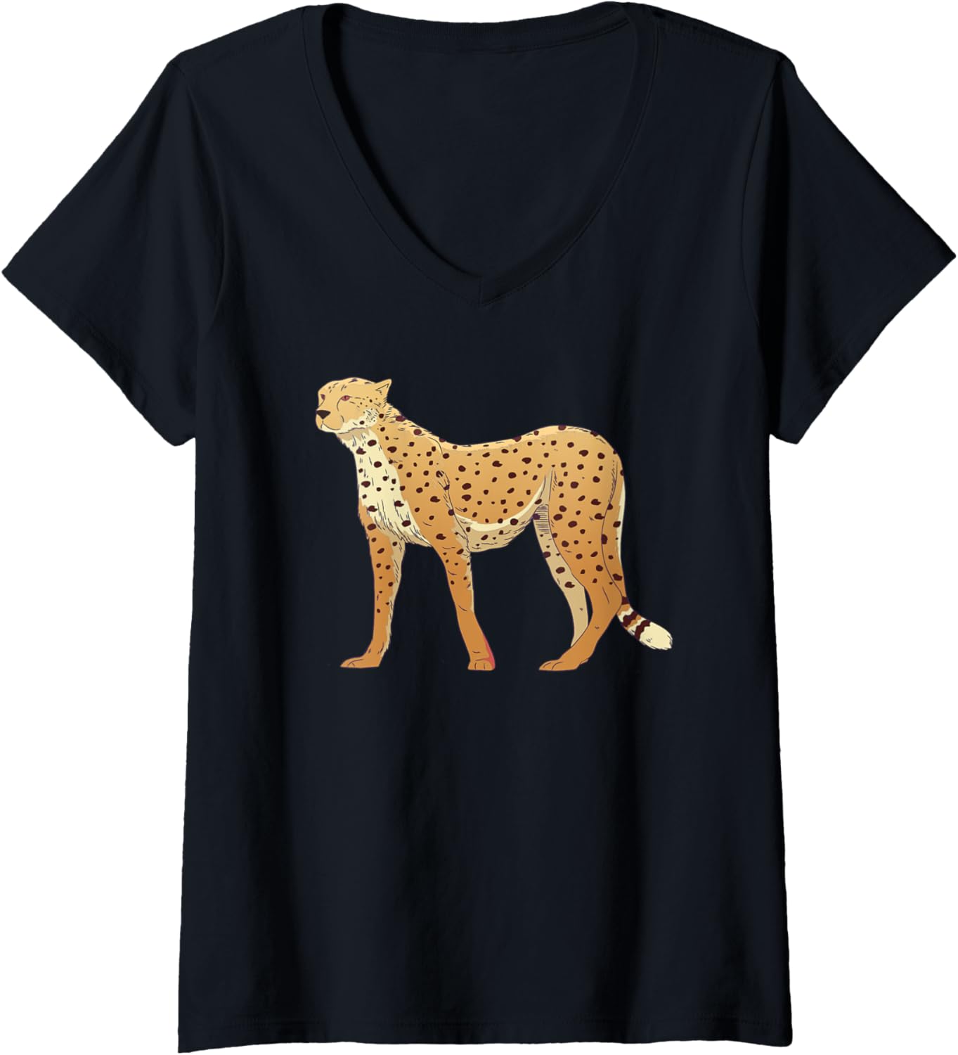 Womens Cool Cheetah Cheetahs Predatory Cat Safari Africa Savannah V Neck Apparel Premium Print Hot Right Now
