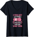 Womens I Crochet So I Don t Choke People Save Life Send Yarn V-Neck Yarn Supply | Top Rated | Customer Favorite