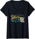 Womens Funny Crocheting Knitting Design I Have Enough Yarn V-Neck Yarn Supply | Premium Quality | High CTR Title