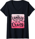 Womens I Make Candles To Help Burn Off The Crazy Wax Candle Maker V-Neck Apparel | High Search Volume | Aesthetic Fit