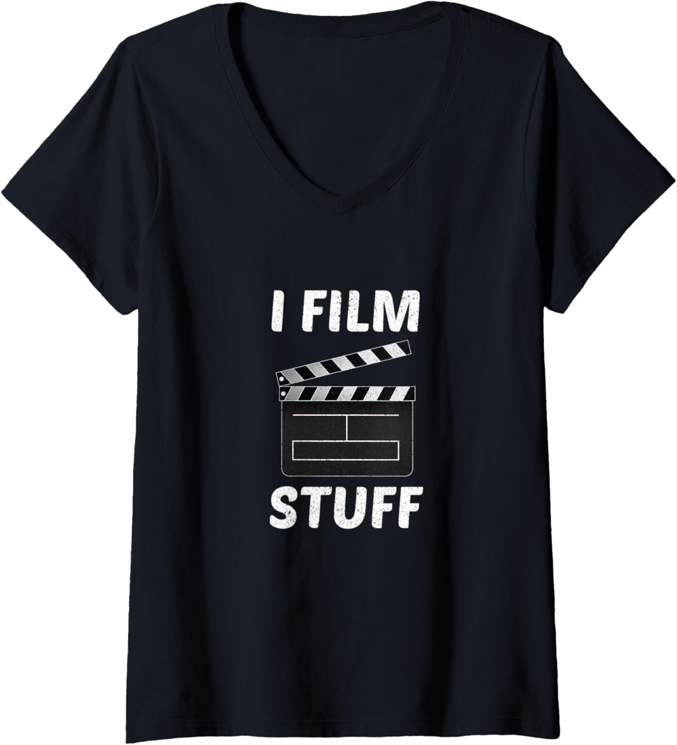 Womens I Film Stuff Funny Cameraman Cameraperson Movie Maker V-Neck Apparel | Premium Quality | Aesthetic Fit