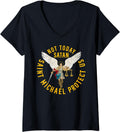 Womens Not today satan. Saint Michael protect us V-Neck Apparel | Perfect Gift Idea