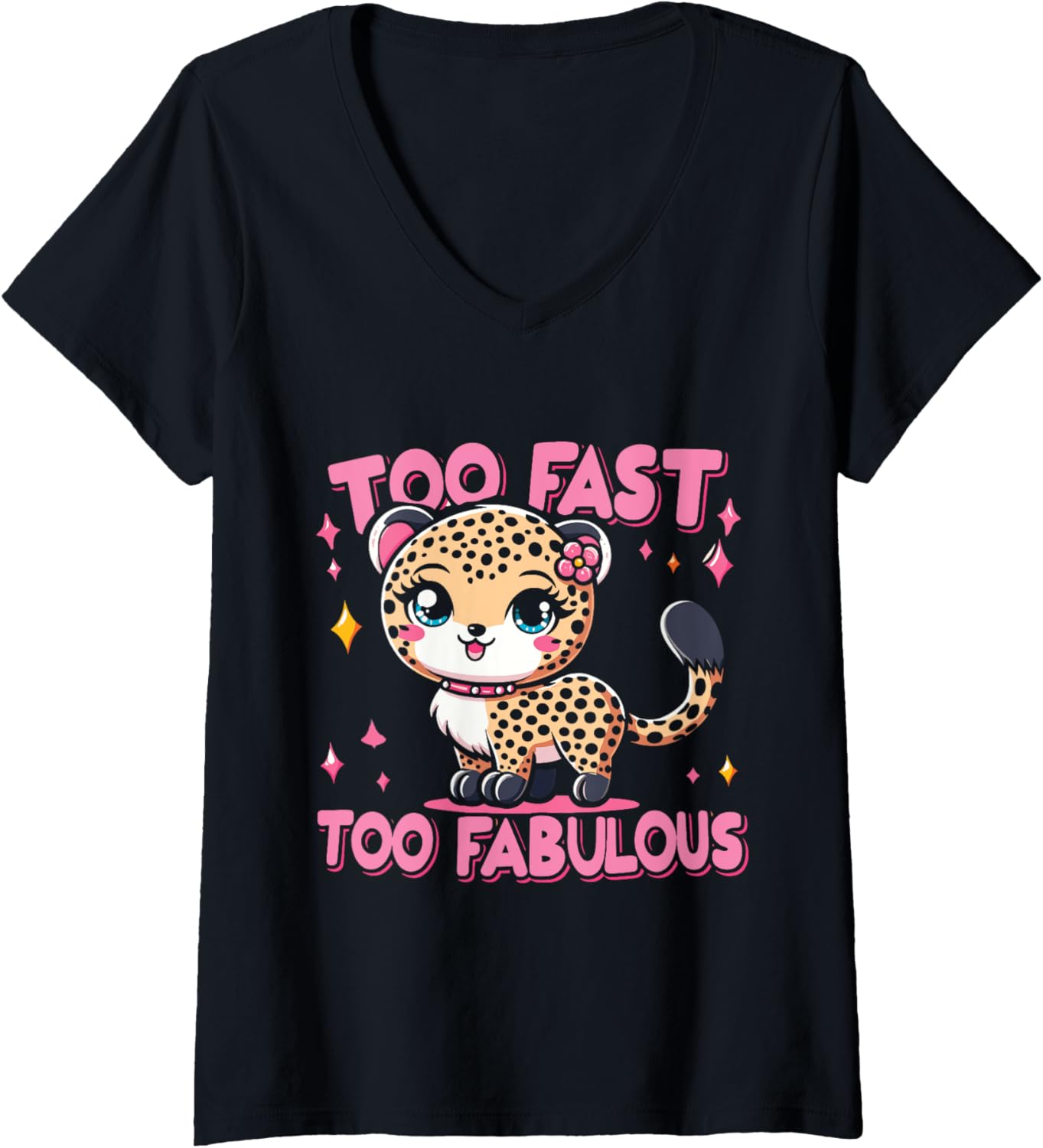 Womens Wild Cat Leopard Cheetah Toddler V Neck Apparel High Search Demand Fan Favorite