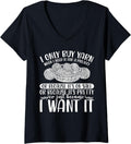 Womens I Only Buy Yarn Because I Want It Knit Crochet Sew V-Neck Yarn Supply | Top Rated | Customer Favorite