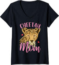 Womens Cheetah Mom Mama Gift V Neck Apparel Viral TikTok Find Gift Ready