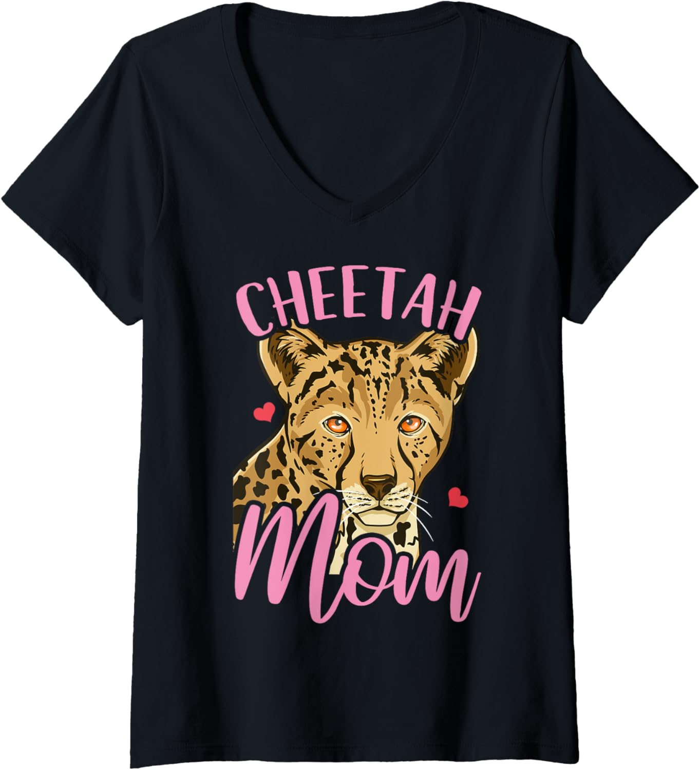 Womens Cheetah Mom Mama Gift V Neck Apparel Viral TikTok Find Gift Ready