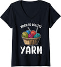 Womens Wool Collect BORN TO COLLECT YARN Funny Collector V-Neck Yarn Supply | Trending 2025 | High CTR Title