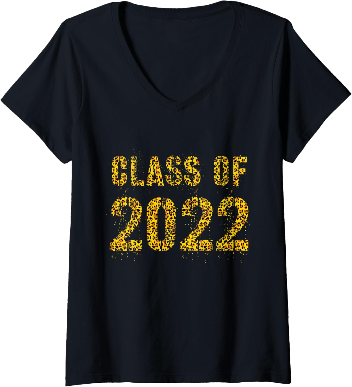 Womens Graduation CLASS of 2022 Senior Leopard Print High School V Neck Apparel Premium Print Best Seller Look
