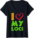 Womens Dreads My Locs I Love My Locs Dread Makers Dread Heads V-Neck Apparel | High Search Volume | Aesthetic Fit