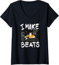 Womens I Make Beats Music Producer and Beat Maker V-Neck Apparel | High Search Volume | Perfect Gift Idea