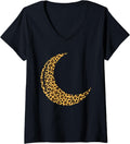 Womens Leopard Cheetah Crescent Half Moon V Neck Apparel High Search Demand US Top Pick