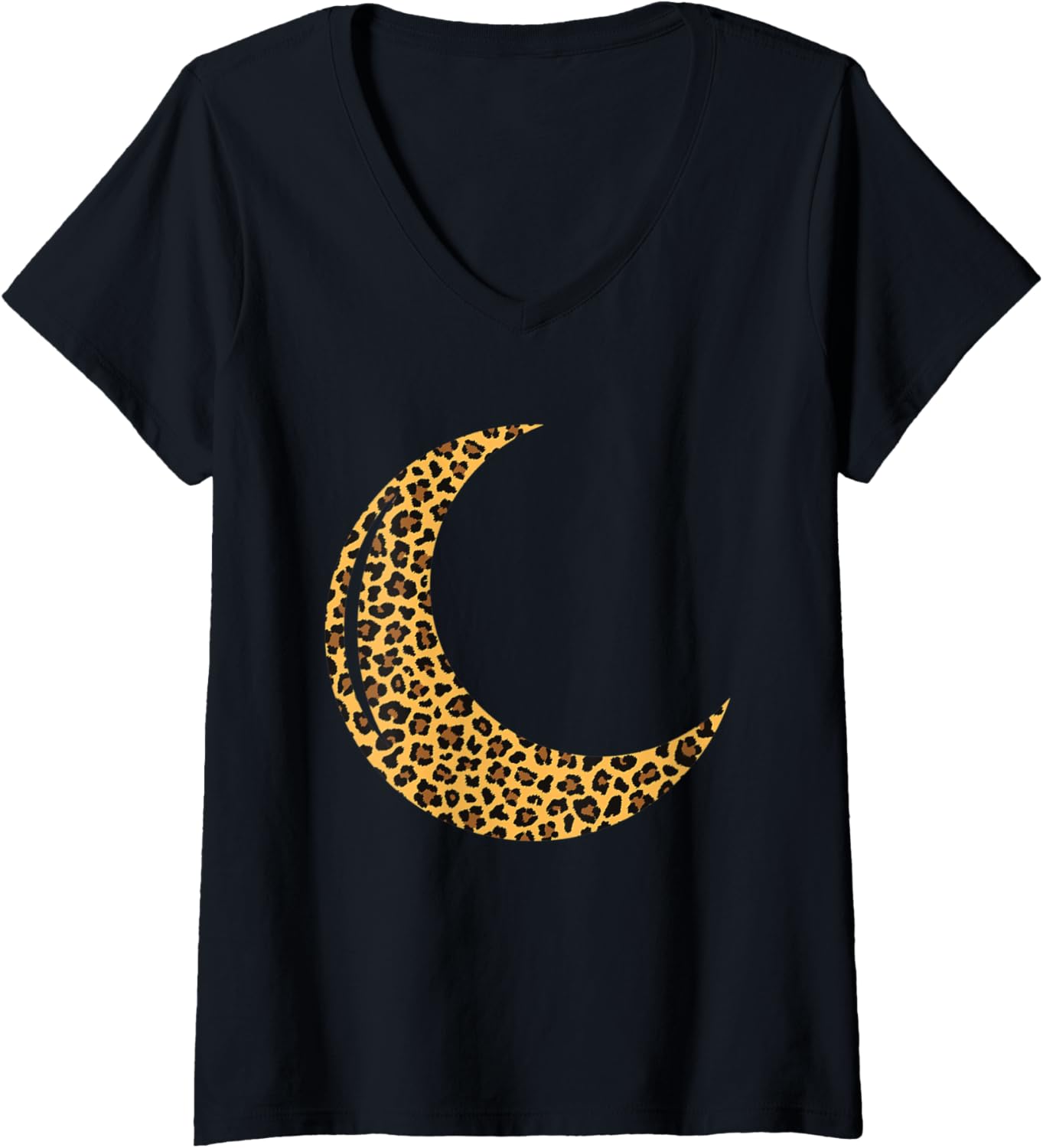 Womens Leopard Cheetah Crescent Half Moon V Neck Apparel High Search Demand US Top Pick