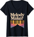 Womens Melody Maker Piano Mountain Artistic V-Neck Apparel | Trending 2025 | Must-Have Style