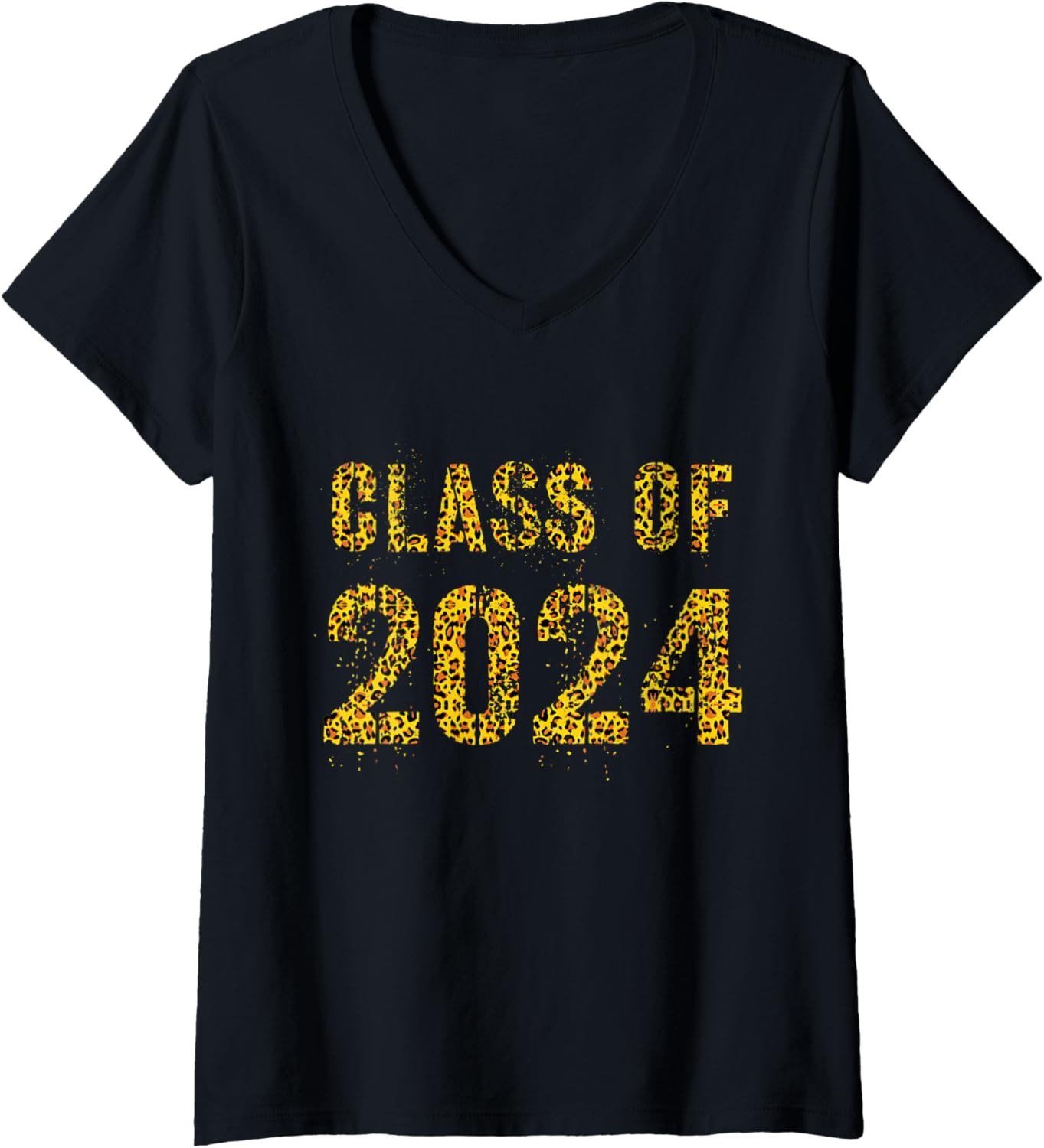 Womens Future Graduation CLASS of 2024 Leopard Print 11th Gr Girl V Neck Apparel Trending US US Top Pick