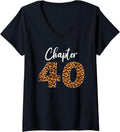 Womens Birthday Party with Leopard Print 40th Chapter 40 Year Old V Neck Apparel Premium Print Hot Right Now