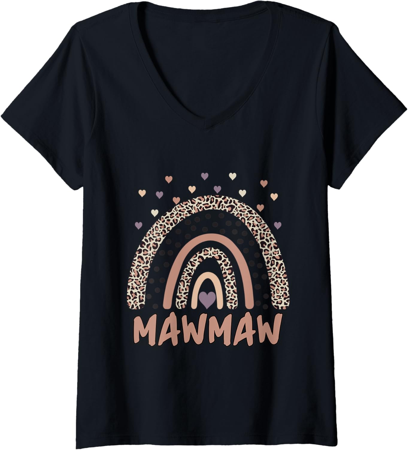 Womens Womens Mawmaw Life Leopard Rainbow Cheetah Print Mawmaw Grap V Neck Apparel Premium Print Fan Favorite