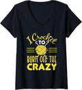 Womens Funny Crochet To Burn Off The Crazy Crocheter Yarn V-Neck Yarn Supply | High Search Volume | Customer Favorite