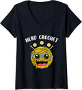 Womens Nerd Yarn Hoarder NERD CROCHET Funny Yarn Collector V-Neck Yarn Supply | Viral US Pick | High CTR Title