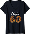 Womens Birthday Party with Leopard Print 60th Chapter 60 Year Old V Neck Apparel Streetwear Style Fan Favorite
