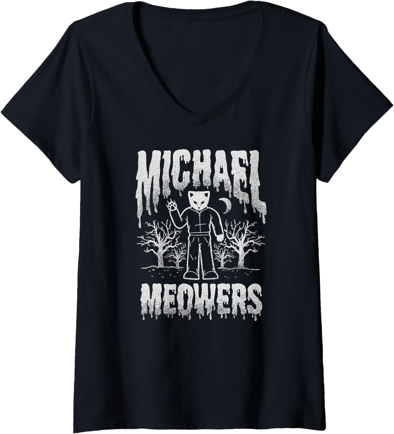 Halloween - Michael Meowers V-Neck Apparel | Viral Streetwear Style