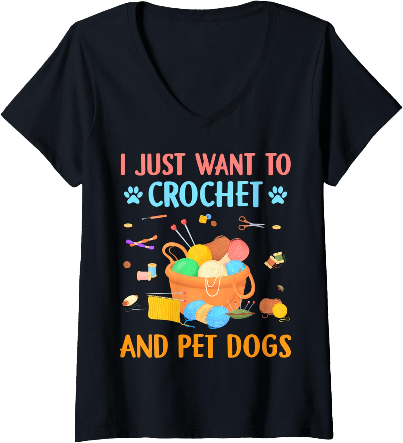Womens Crochet Yarn and Dogs Lovers Yarn Knitting Machine Dog Lover V-Neck Yarn Supply | High Search Volume | Best Se...