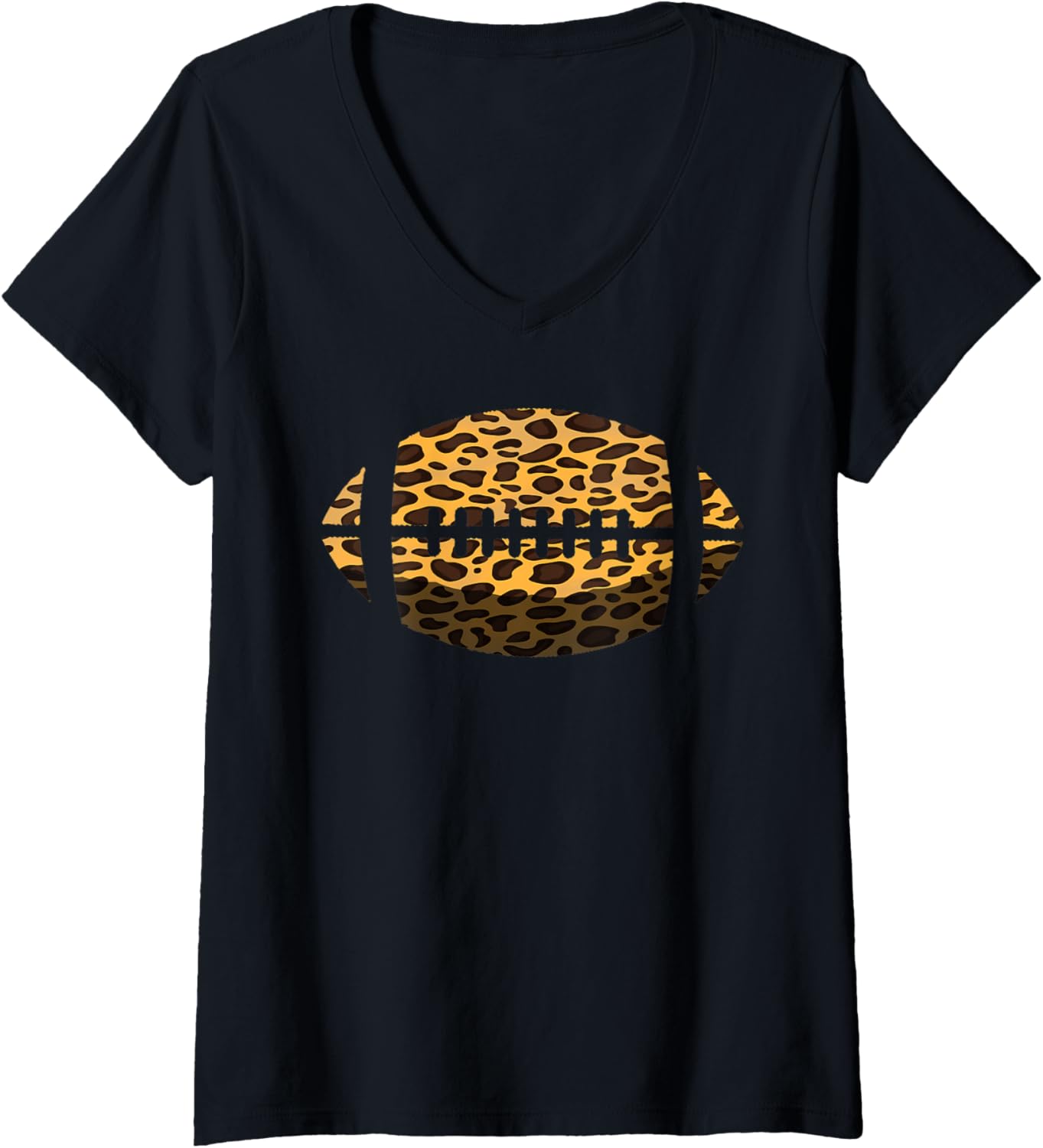 Womens Funny Leopard Print Football Gift Cool Wild Animal Athlete V Neck Apparel Trending US Hot Right Now