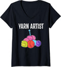 Womens Yarn Artist Crocheter V-Neck Yarn Supply | Premium Quality | Perfect for Crafters
