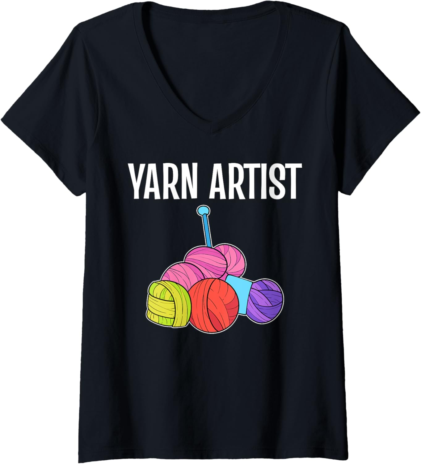 Womens Yarn Artist Crocheter V-Neck Yarn Supply | Premium Quality | Perfect for Crafters