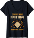 Womens Coffee And Knitting Keeps Me Going Knit Yarn Hobby Knitter V-Neck Yarn Supply | High Search Volume | Customer ...
