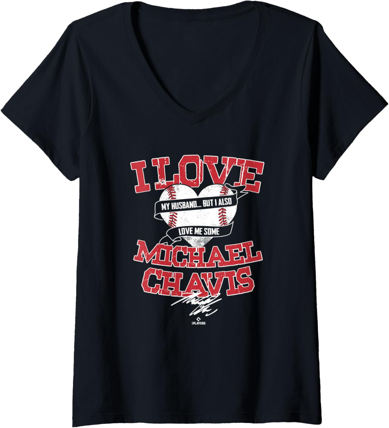 Womens I Love Michael Chavis V-Neck Apparel | Everyday Casual Wear