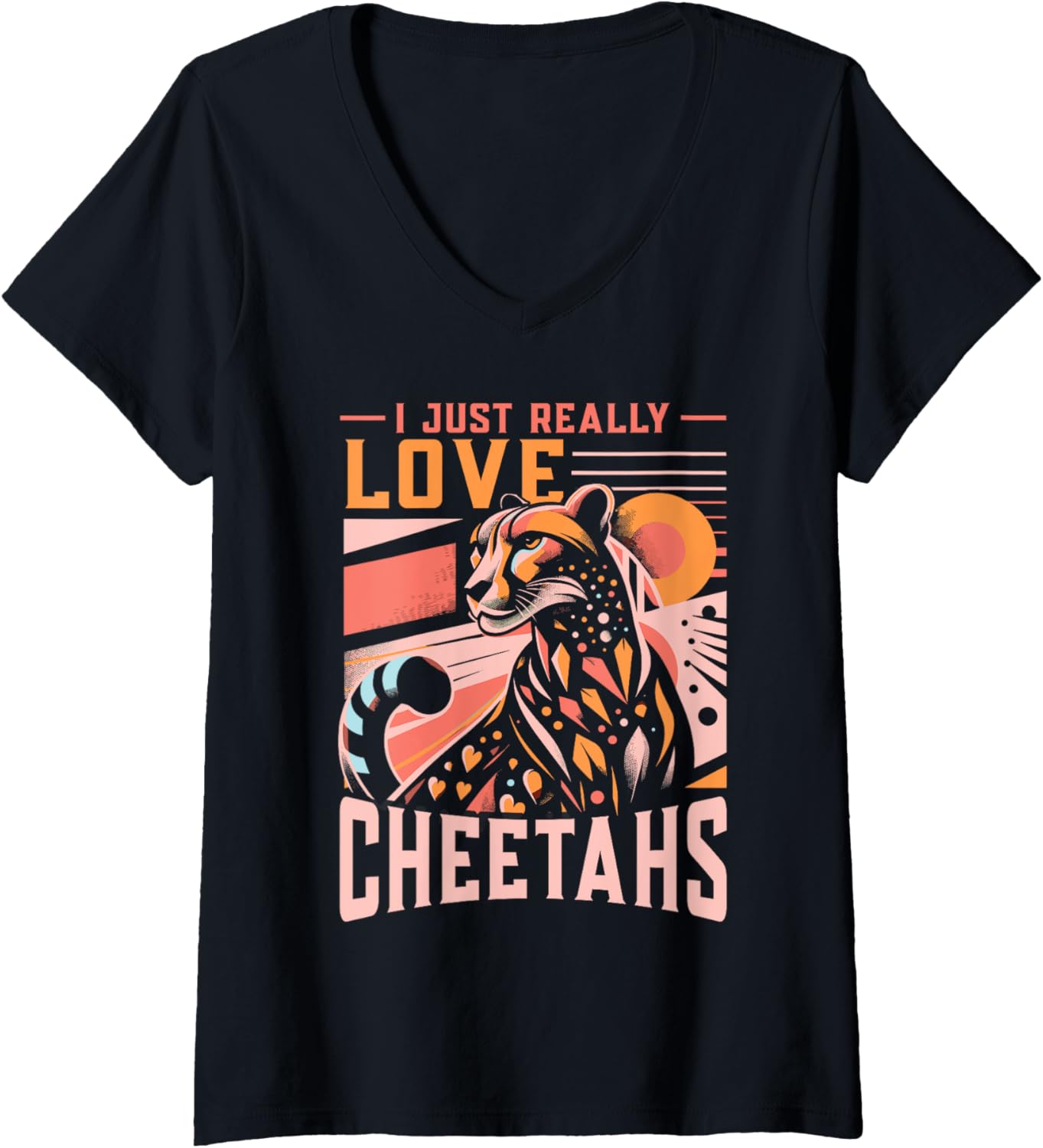 Womens Leopard Cheetah V Neck Apparel Streetwear Style US Top Pick