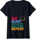 Womens Eat Sleep Wreath Making Repeat Wreath Maker V-Neck Apparel | Premium Quality | Must-Have Style
