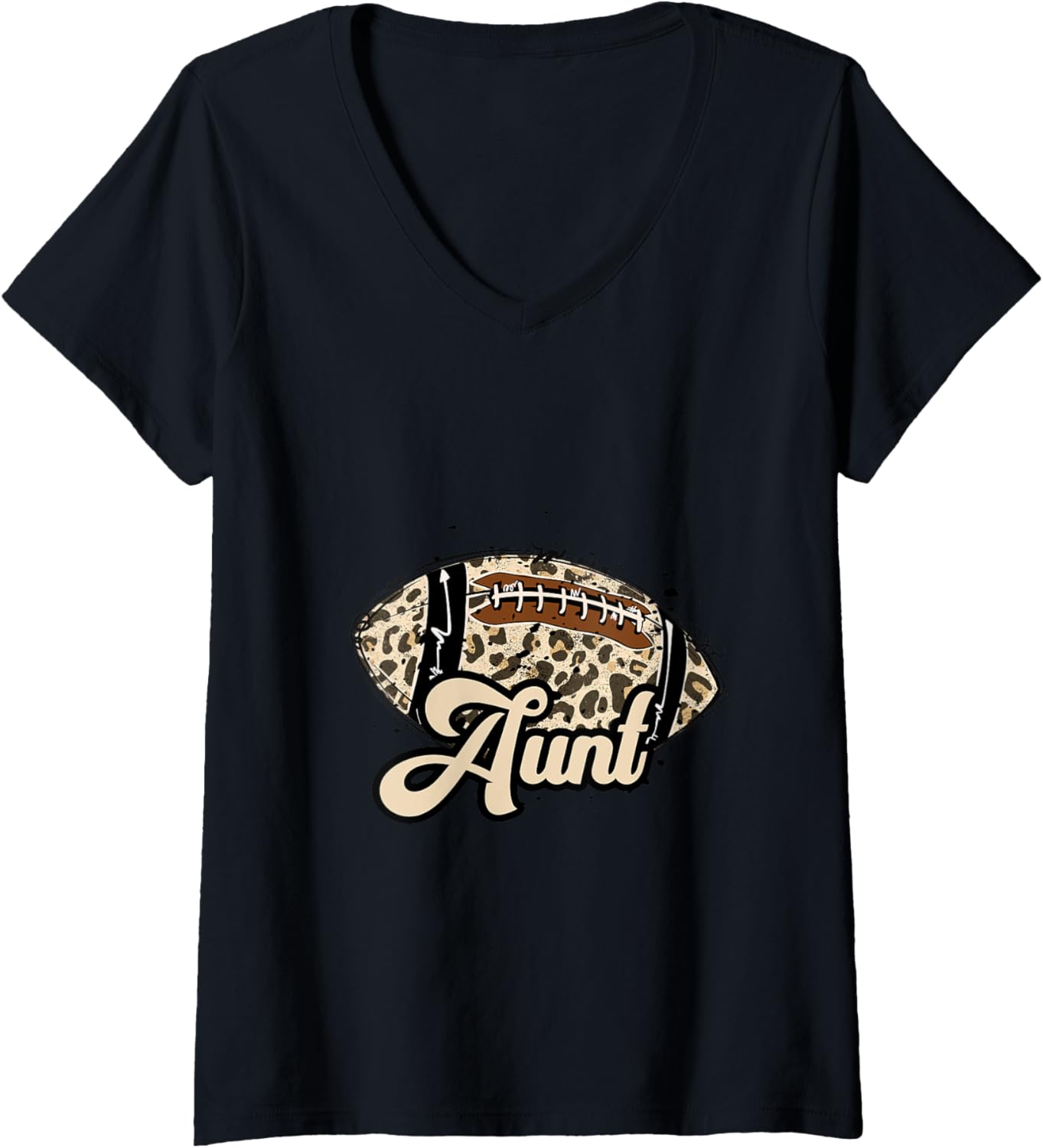 Football Aunt Leopard Cheetah Print Ball Trendy Cute School V Neck Apparel Trending US Best Seller Look